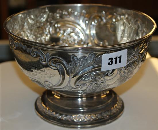 Vict silver rose bowl